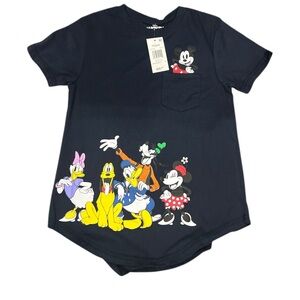 Disney Juniors' Mickey Mouse Crewneck Pocket Tee - Navy